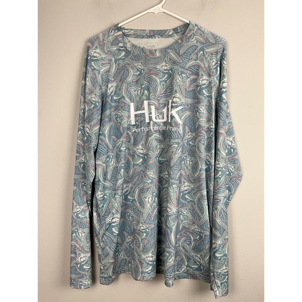 Huk Performance  Fishing Long‎ Sleeve Sun Protection Shirt Mens XL